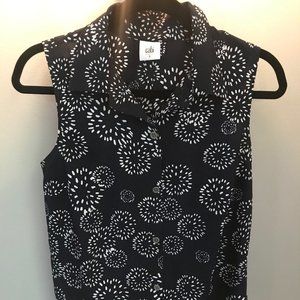 cabi Sleeveless Wish Button-Up Collared Blouse